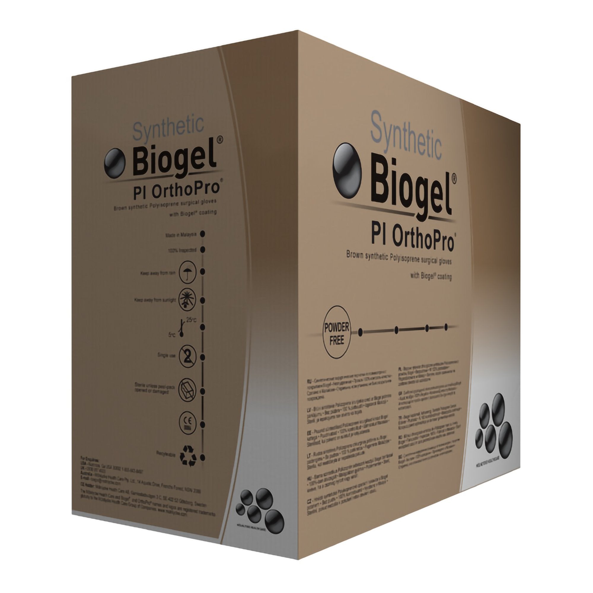 Surgical Glove Biogel PI OrthoPro Size 8.5 Sterile Polyisoprene Standard Cuff Length Micro-Textured Brown Not Chemo Approved, Packaging Type- Box