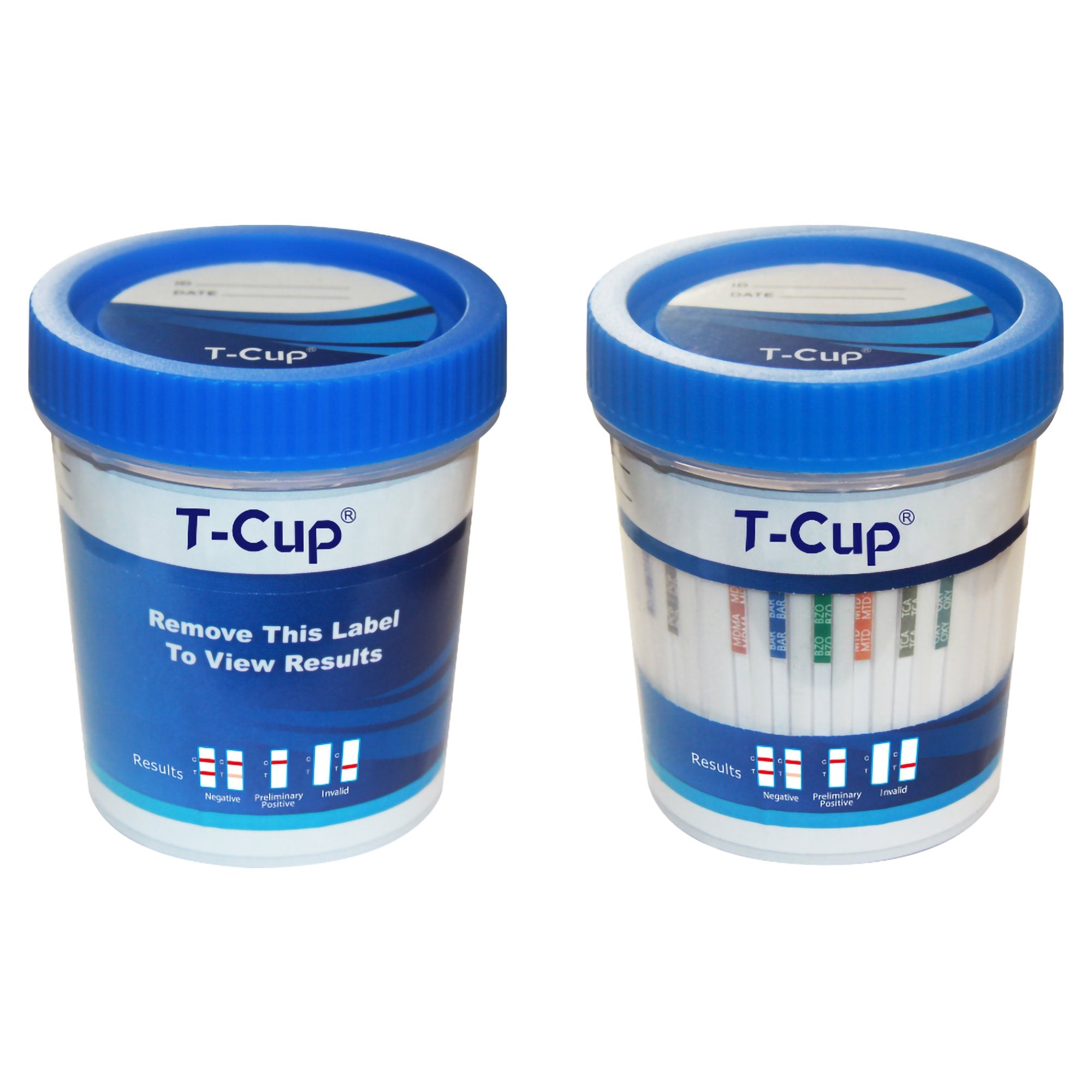 Drugs of Abuse Test Kit T-Cup AMP, BAR, BUP, BZO, COC, mAMP/MET, MDMA, MOP, MTD, OXY, PCP, THC (CR, pH, SG) 25 Tests CLIA Waived
