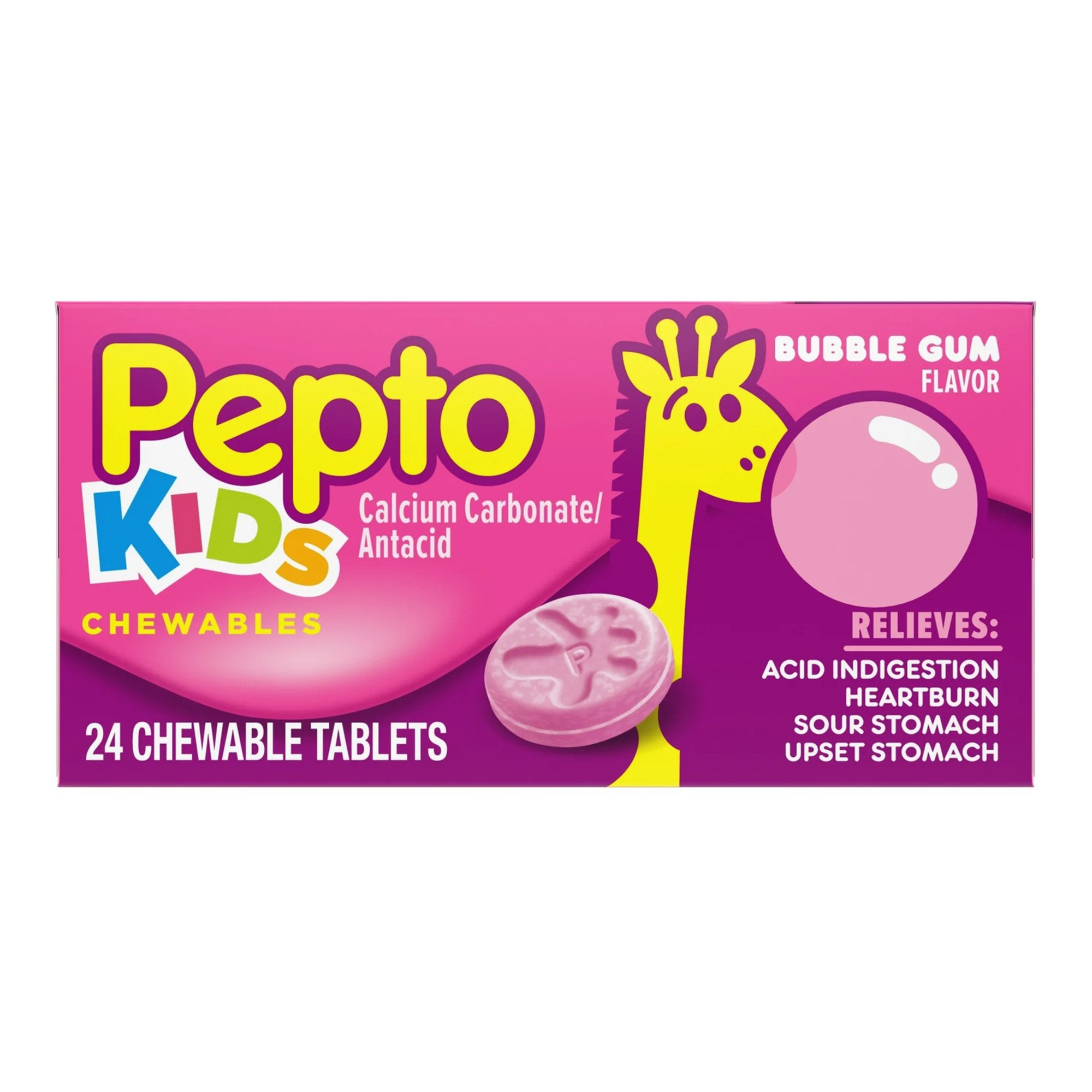 Antacid Children's Pepto 400 mg Strength Chewable Tablet 24 per Box, Packaging Type- Box