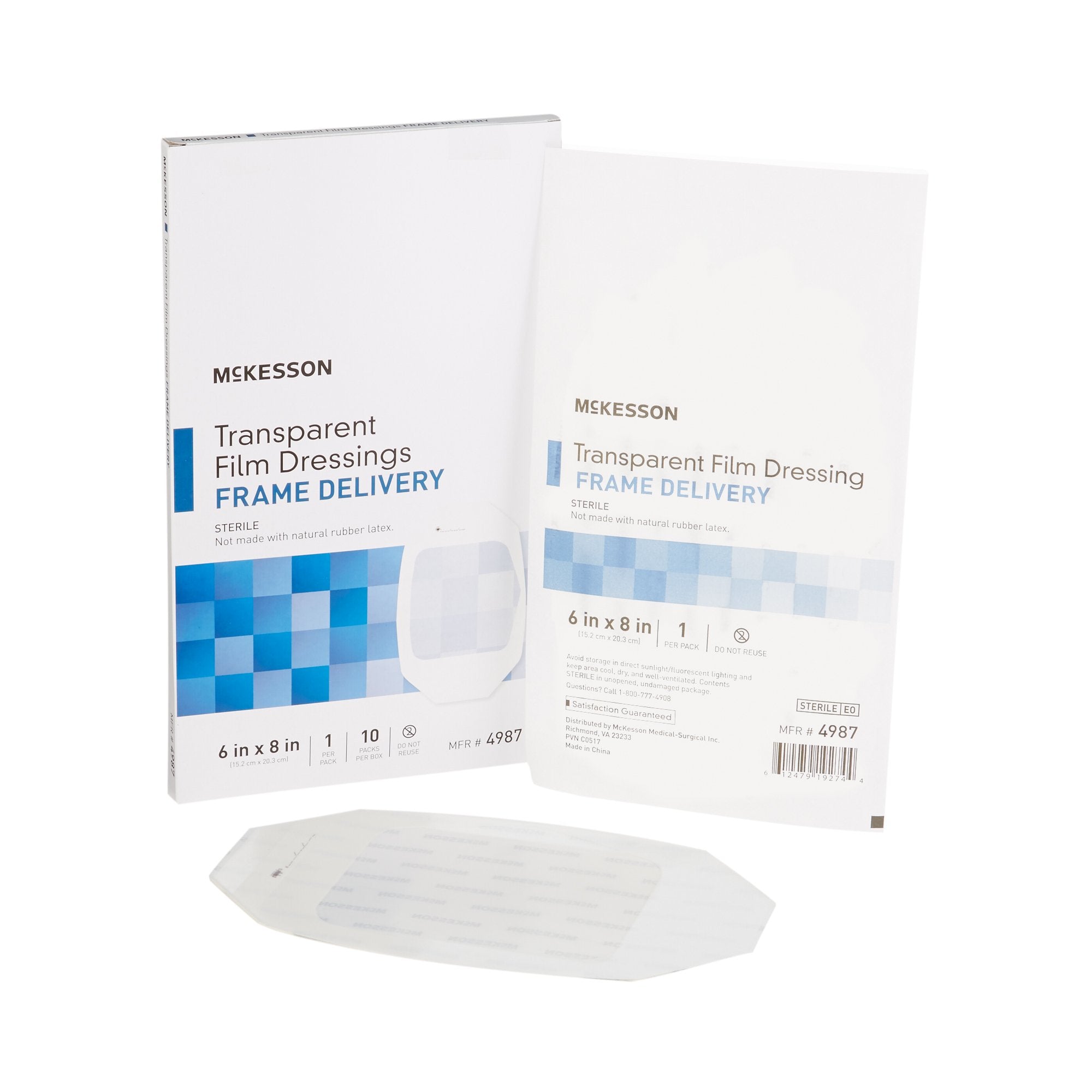 Transparent Film Dressing McKesson 6 X 8 Inch Frame Style Delivery Octagon Sterile