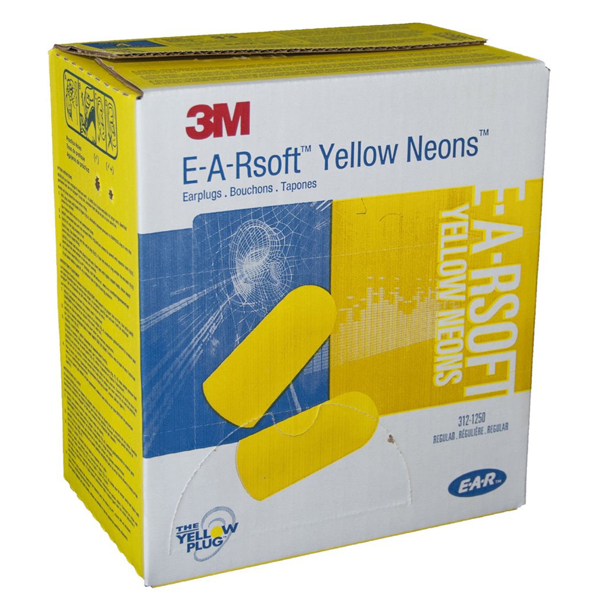 Ear Plugs 3M E-A-Rsoft Yellow Neons Cordless One Size Fits Most Yellow, Packaging Type- Box