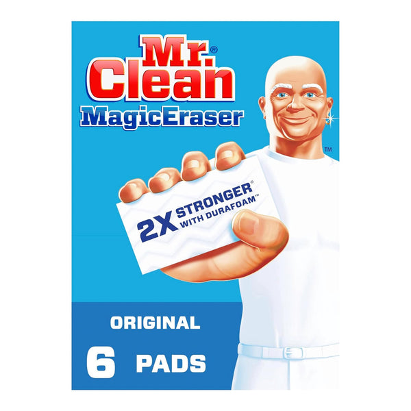 Cleaning Pad Mr. Clean Magic Eraser Original 6 Count Box 1 X 2 3/10 X 4 3/5 Inch NonSterile Reusable