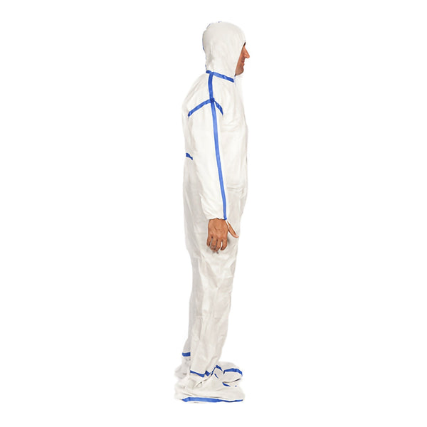 Cleanroom Coverall with Hood and Boot Covers Regular White Disposable Sterile