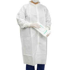 Cleanroom Lab Coat Contec CritiGear White Medium Knee Length Microporous Fabric Disposable