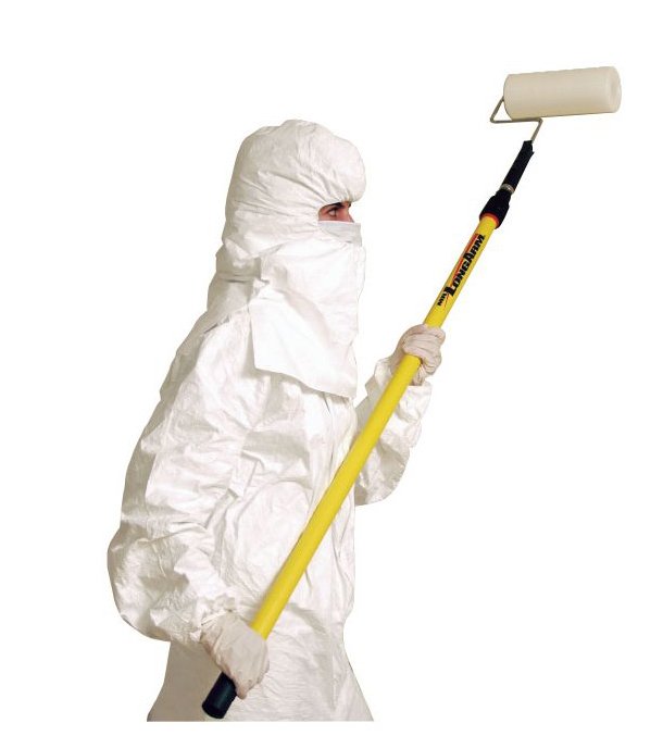 Cleanroom Tacky Roller Handle PolyTack 12 Inch Length Plastic Black Screw On Connection