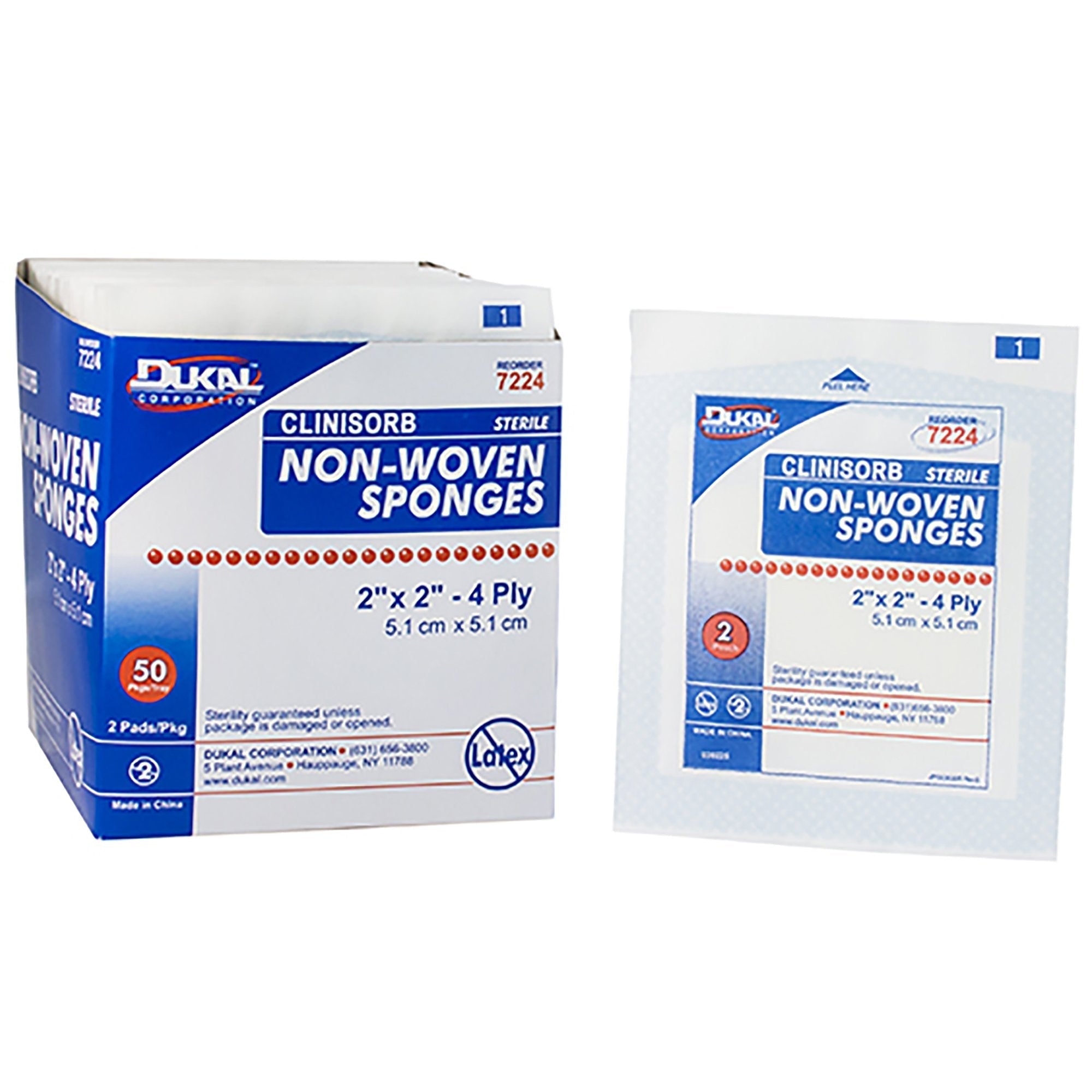 Nonwoven Sponge Clinisorb 2 X 2 Inch 4 Ply Sterile 2 per Pack