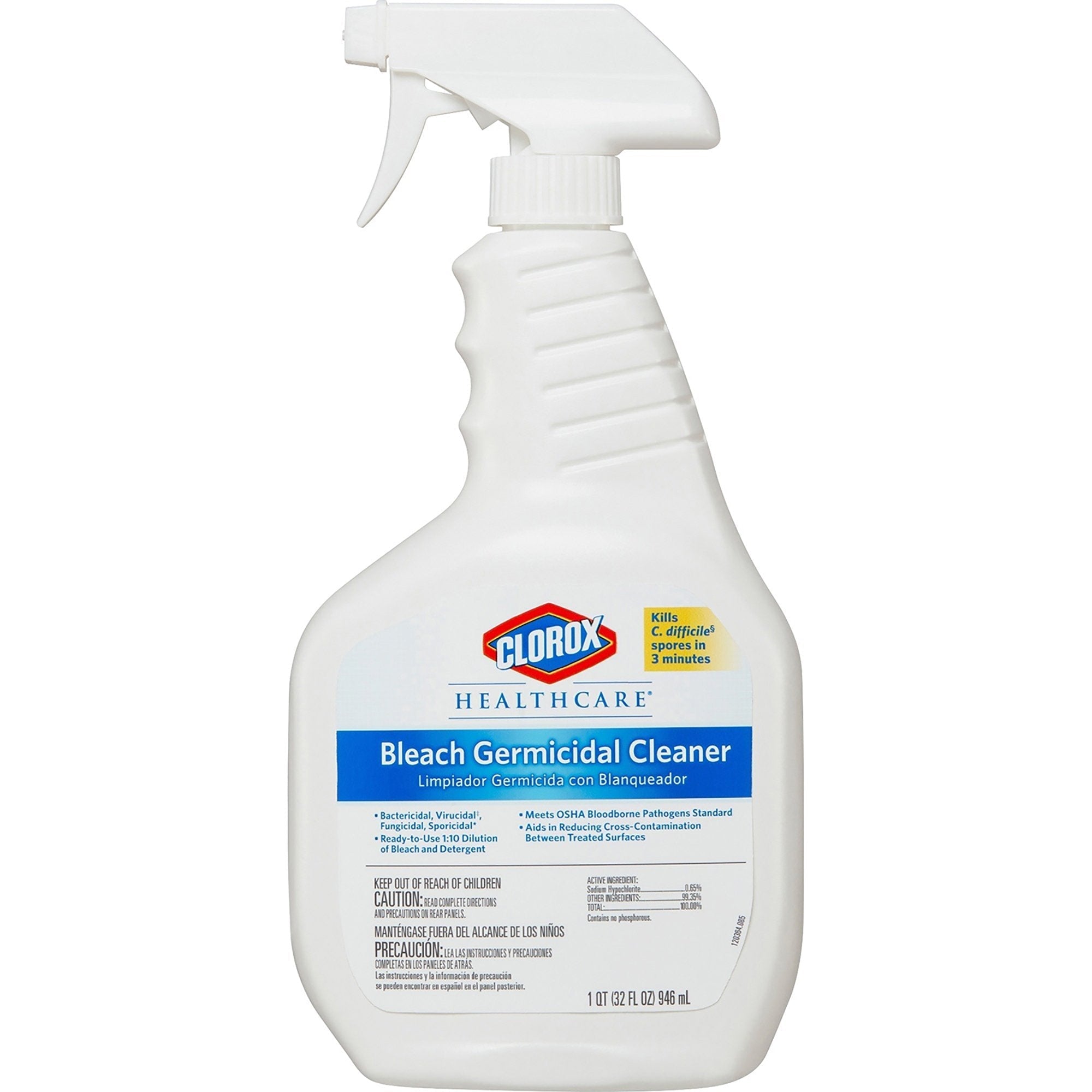 Clorox Healthcare Bleach Surface Disinfectant Cleaner Germicidal Trigger Spray Liquid 32 oz. Bottle Fruity Floral Bleach Scent NonSterile