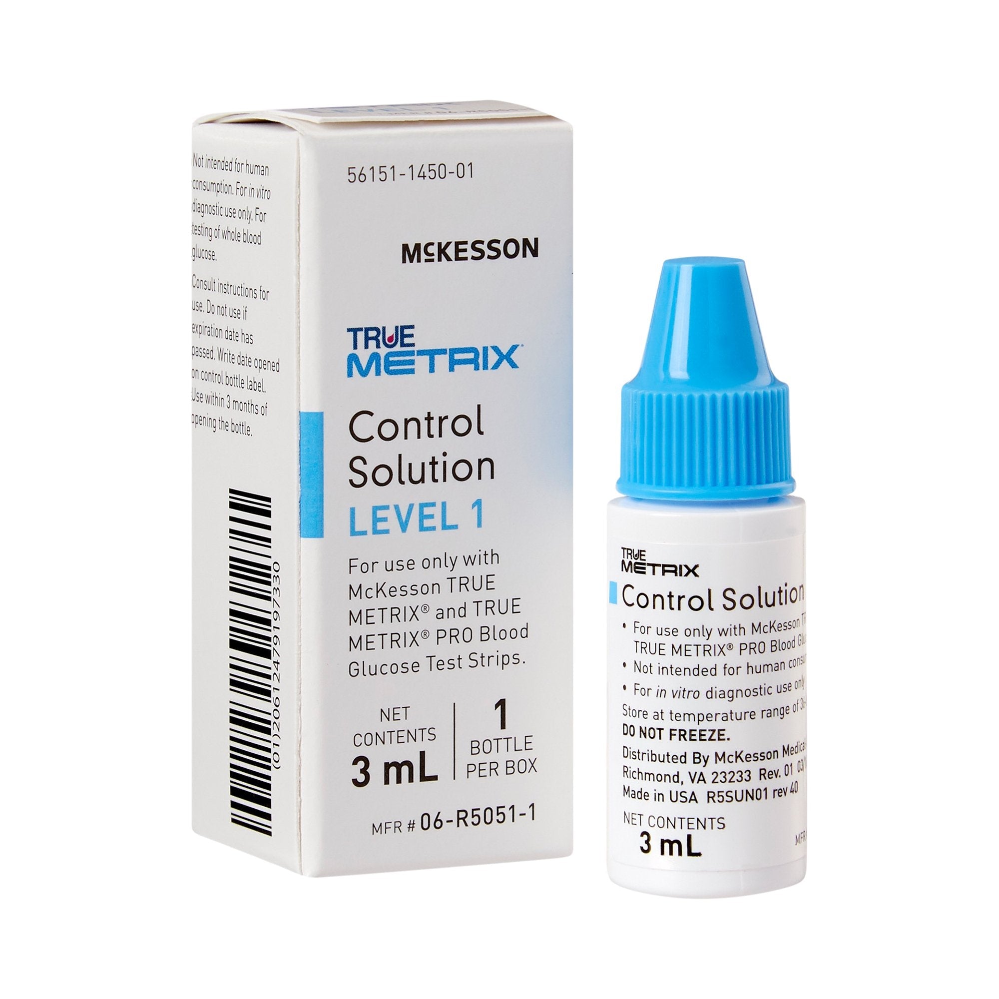 Blood Glucose Control Solution McKesson TRUE METRIX 3 mL Level 1