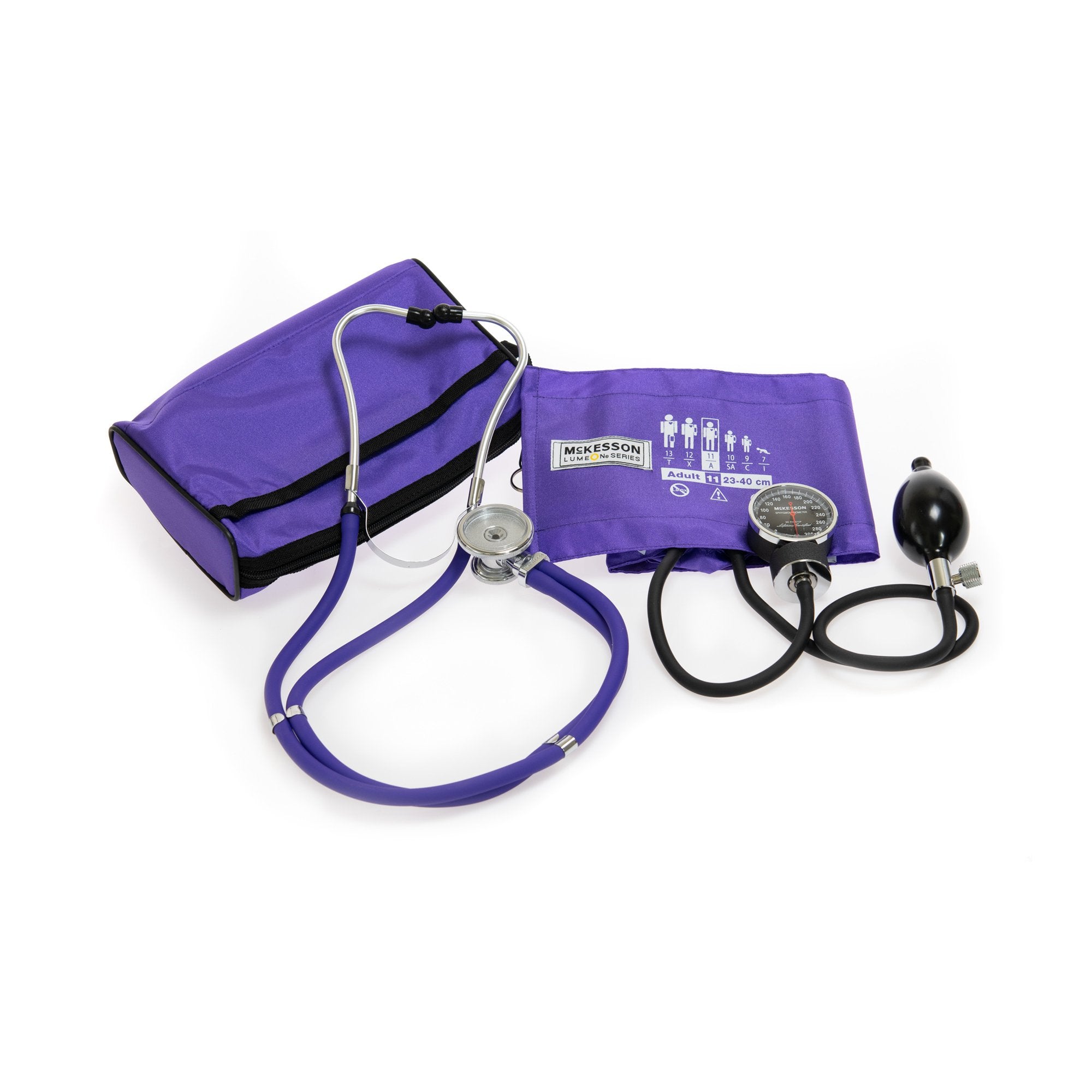 Reusable Aneroid / Stethoscope Set McKesson Brand 23 to 33 cm Adult Cuff Dual Head Sprague Stethoscope Pocket Aneroid