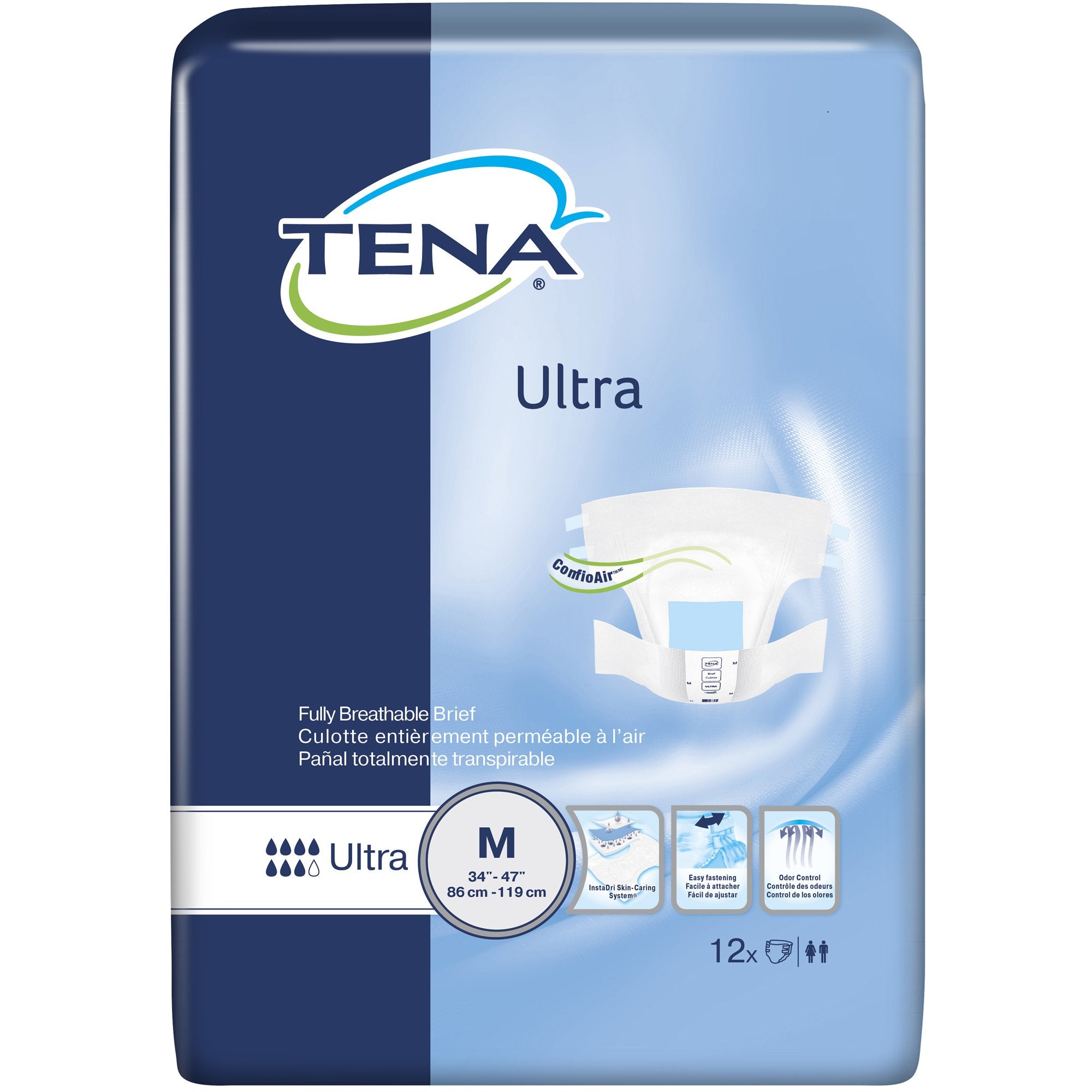 Unisex Adult Incontinence Brief TENA Ultra Medium Disposable Heavy Absorbency, Packaging Type- Case