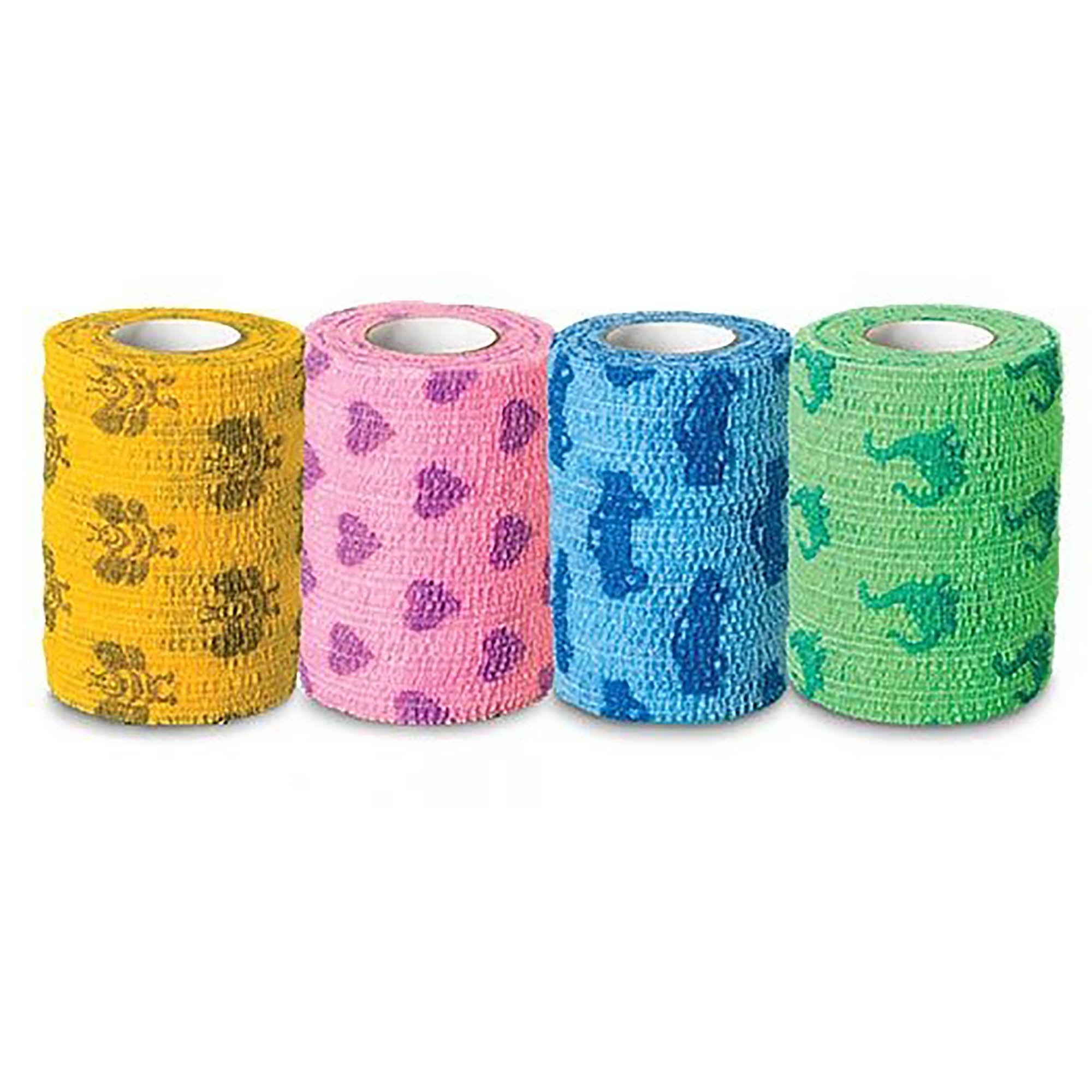 Cohesive Bandage CoFlex NL 2 Inch X 5 Yard Self Adherent Closure Kid Design (Assorted Print) NonSterile 12 lbs. Tensile Strength
