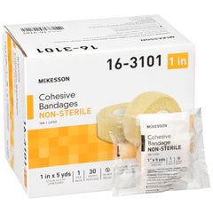 Cohesive Bandage McKesson 1 Inch X 5 Yard Self-adherent Closure Tan NonSterile Standard Compression, Packaging Type- Case