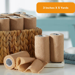 cohesive bandage mckesson 3 inch x 5 yard self adherent closure tan nonsterile standard compression packaging type each