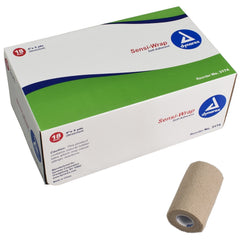 Cohesive Bandage Sensi Wrap 4 Inch X 5 Yard Self Adherent Closure Tan NonSterile Standard Compression