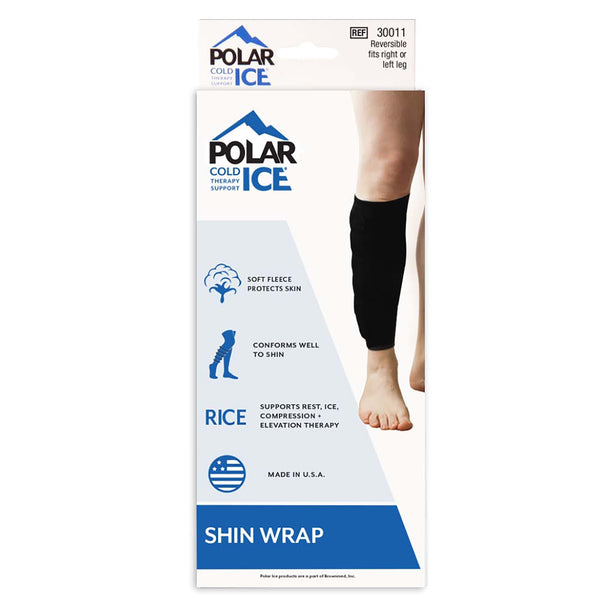 Cold Pack with Wrap Polar Ice® Shin One Size Fits Most 1 X 5 X 12 Inch Neoprene / Water Reusable