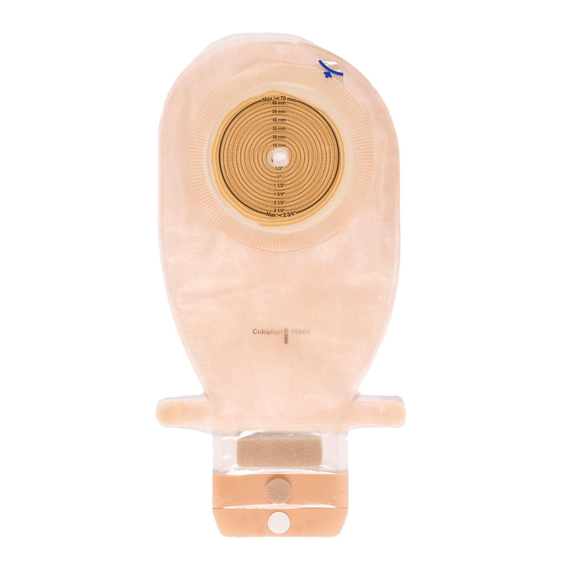 Colostomy Pouch Assura One Piece System 11 1/2 Inch Length Flat, Trim to Fit 3/8 to 2 1/4 Inch Stoma Drainable