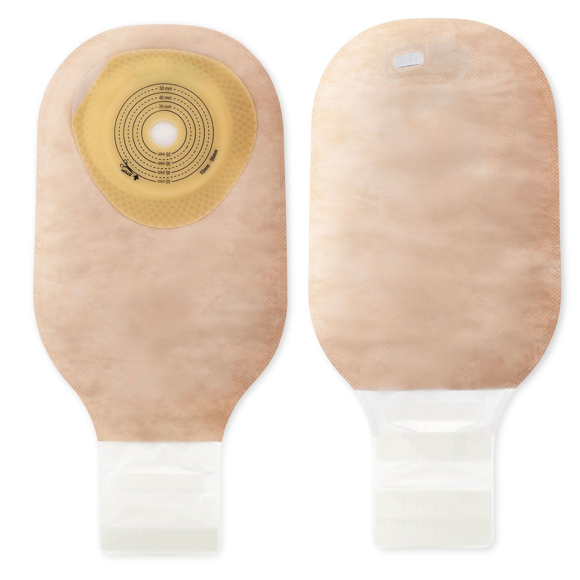 Colostomy Pouch Premier One Piece System 12 Inch Length Flat, Trim To Fit 5/8 to 2 1/8 Inch Stoma Drainable