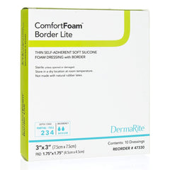 comfortfoam border lite thin bordered foam wound dressing 3 x 3 inch comfortfoam border lite thin foam dressing mk1003182bx