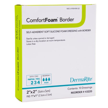 comfortfoam border self adherent soft silicone foam dressing 5 x 5 centimeter comfortfoam border foam dressing mk946465bx