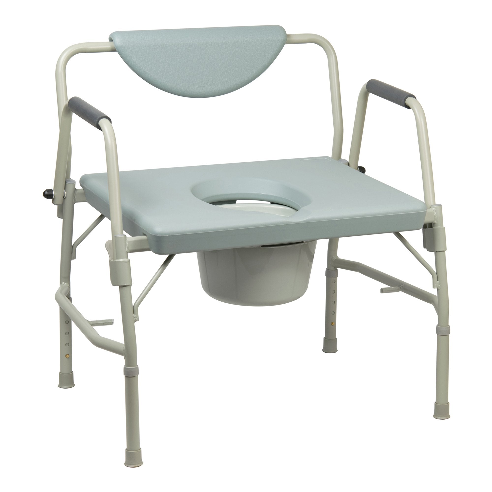Commode Chair McKesson Drop Arms Steel Frame Padded Backrest 23 1/4 Inch Seat Width 1000 lbs. Weight Capacity