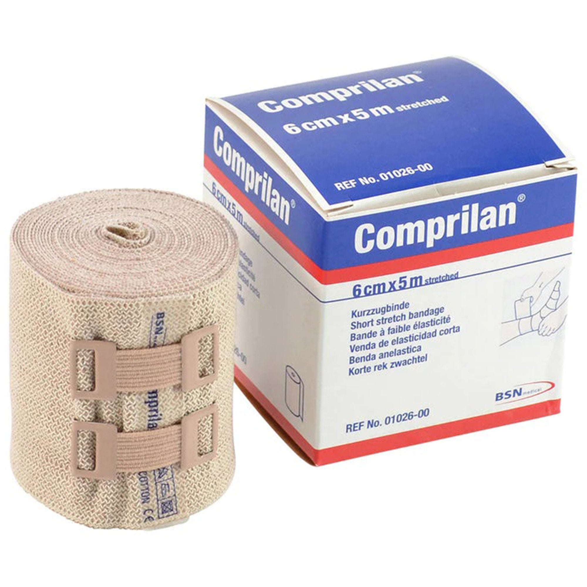 Compression Bandage Comprilan 2 2/5 Inch X 5 1/2 Yard Clip Detached Closure Tan NonSterile Standard Compression