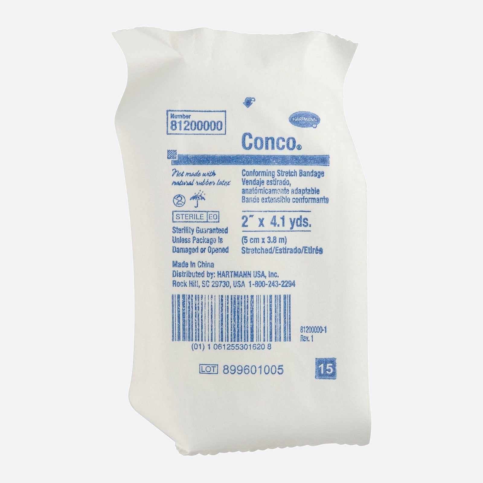 Conforming Bandage Conco 2 Inch X 4.1 Yard 1 Ply Sterile 12 per Bag