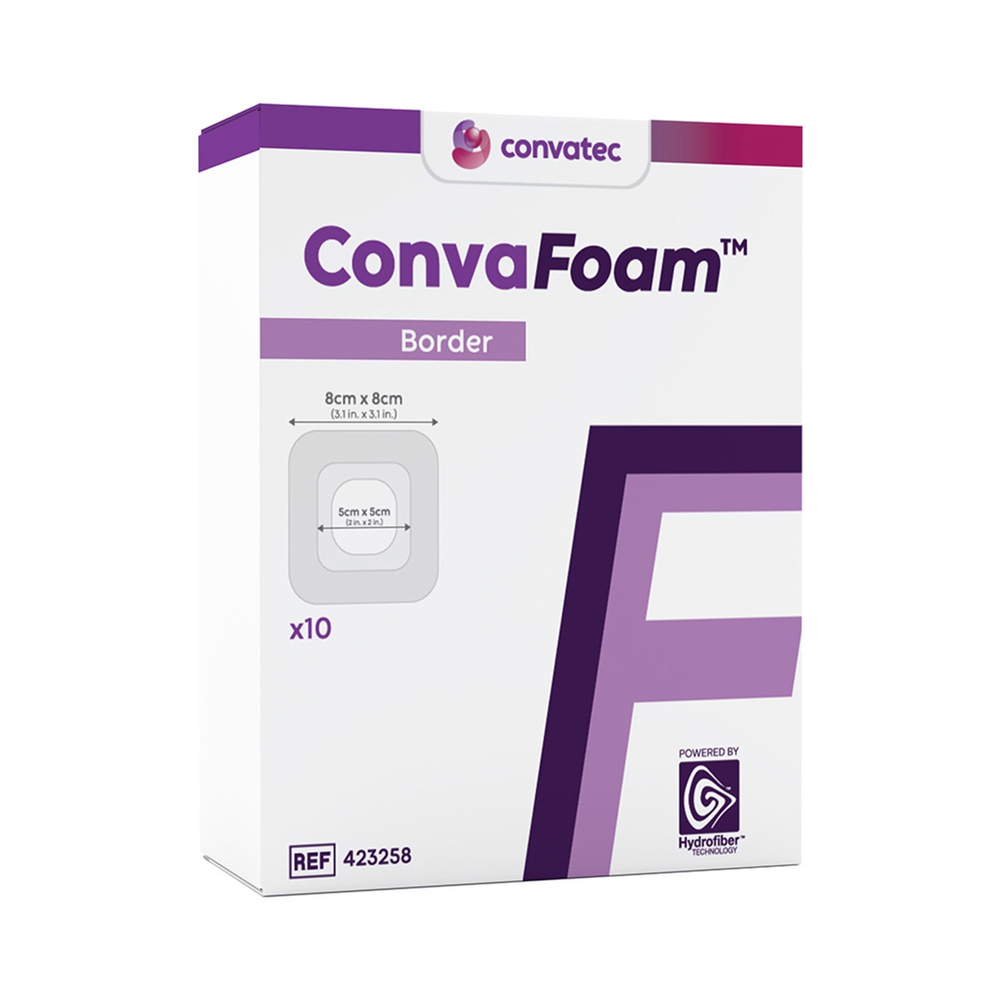 Foam Dressing ConvaFoam Border 3 X 3 Inch With Border Film Backing Silicone Adhesive Square Sterile
