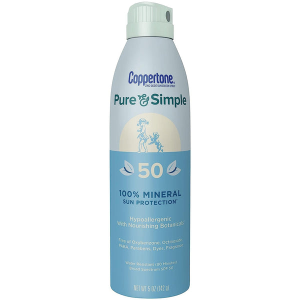 Sunscreen Coppertone Pure and Simple SPF 50 Lotion 6 oz. Bottle