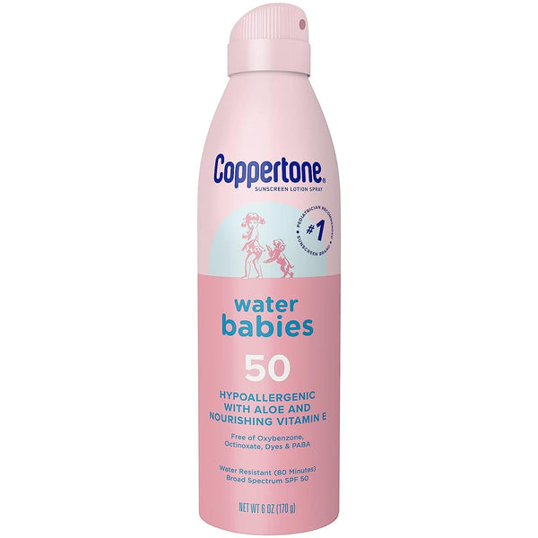 Sunscreen Coppertone Water Babies SPF 50 Liquid 6 oz. Aerosol Can