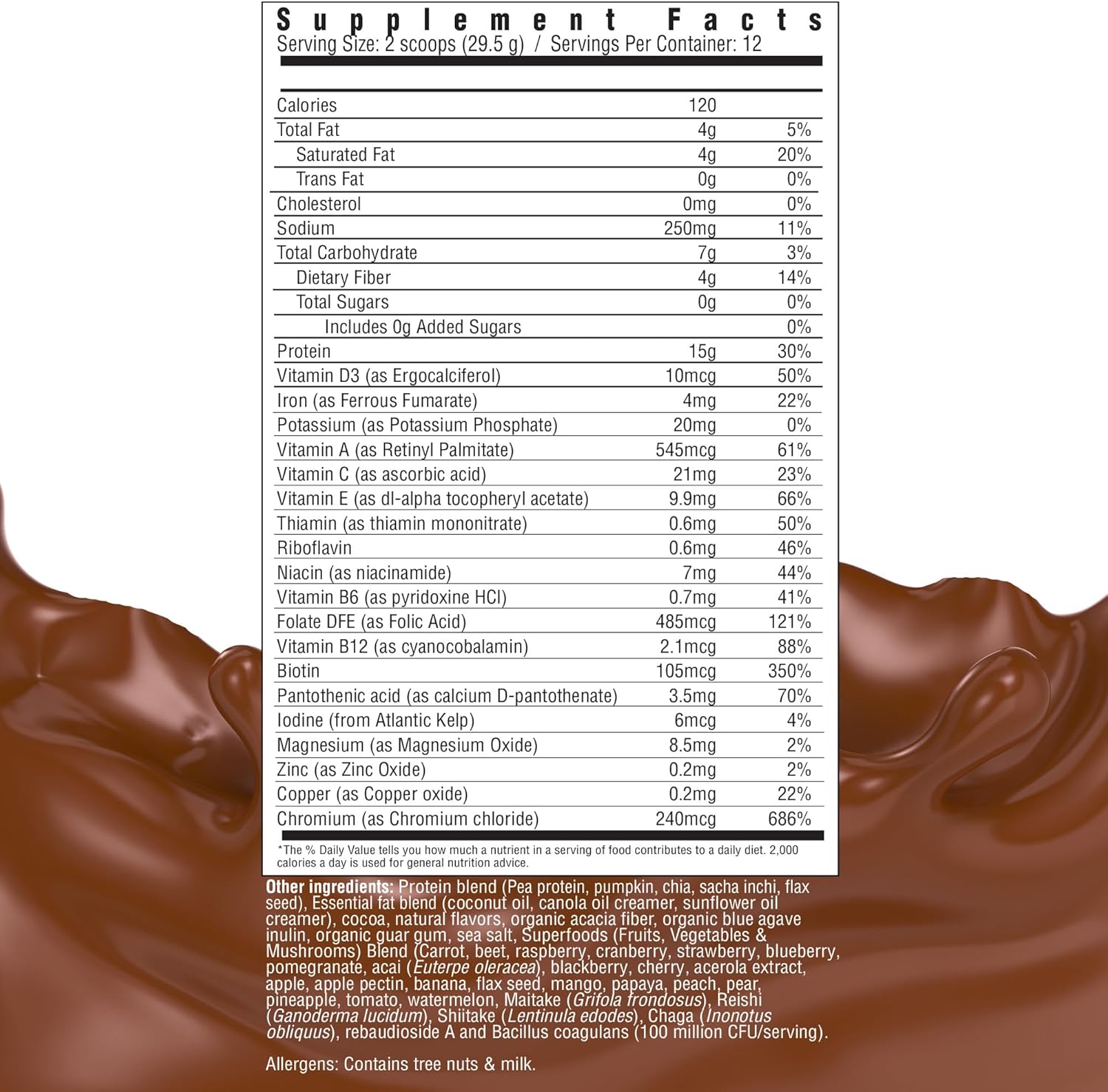 country farms super shake powder chocolate 1 each 12 48 oz