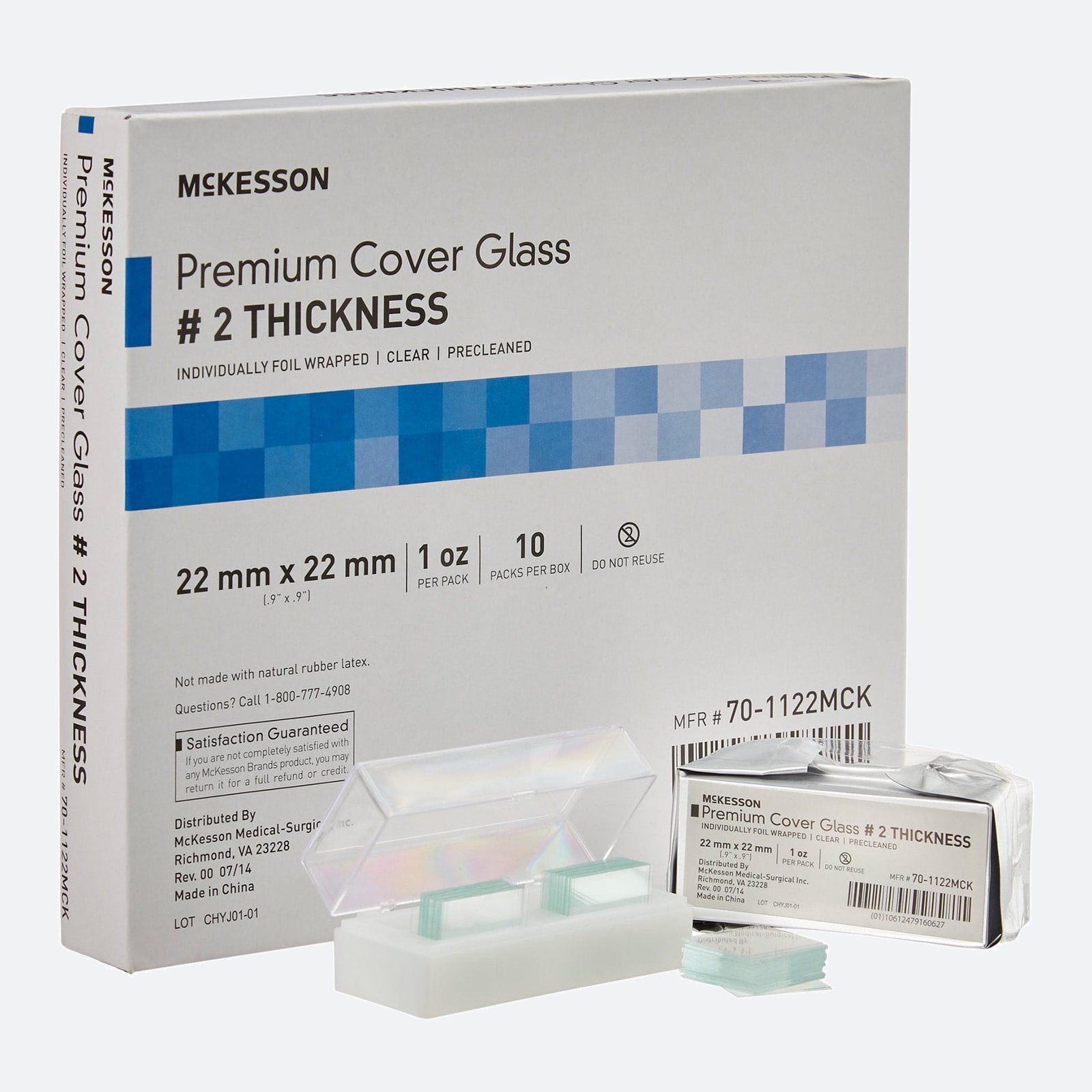 Cover Glass McKesson Square No. 2 Thickness 22 X 22 mm