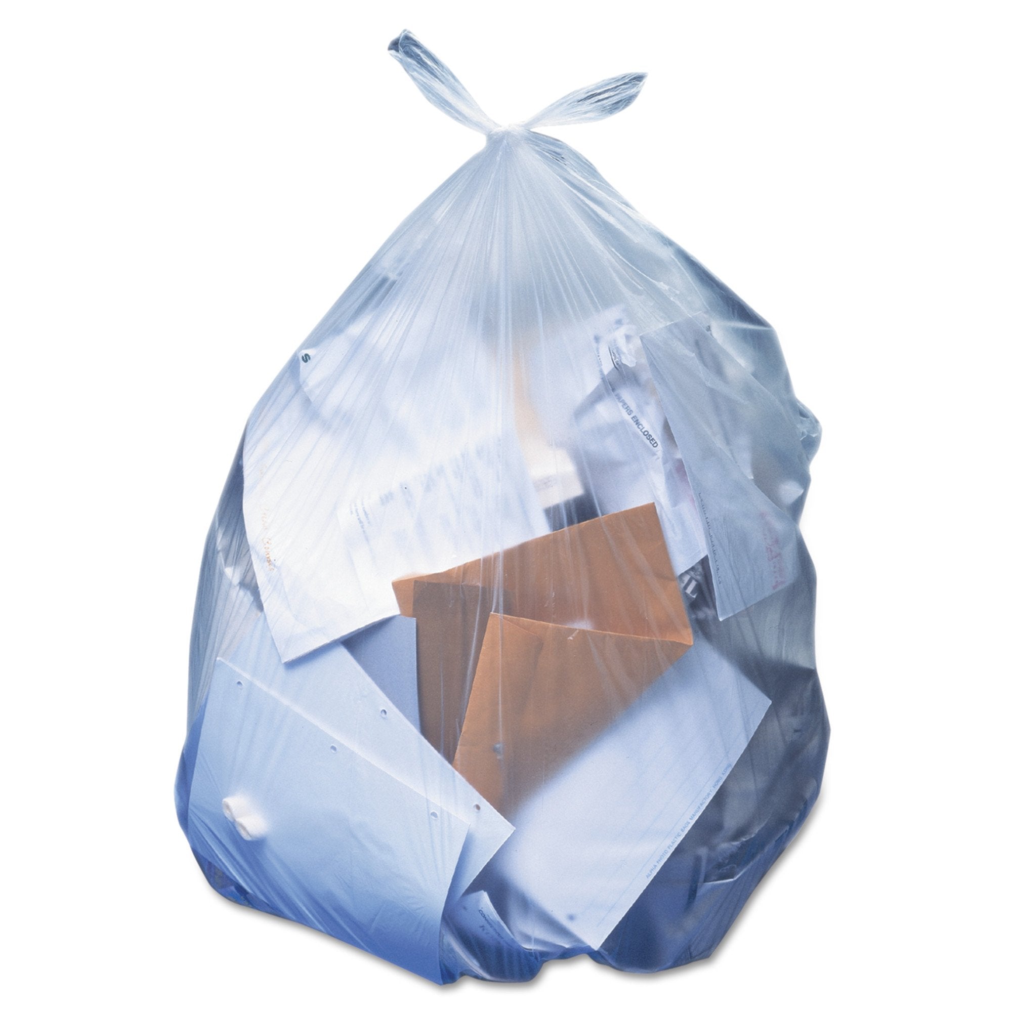 Trash Bag Heritage 56 gal. Clear LLDPE 1.1 mil 43 X 47 Inch Star Seal Bottom Flat Pack, Packaging Type- Case