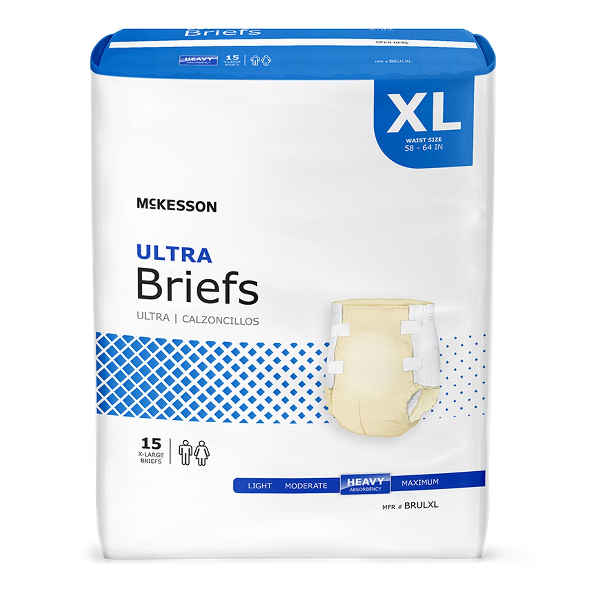 Unisex Adult Incontinence Brief McKesson Ultra X-Large Disposable Heavy Absorbency, Packaging Type- Case