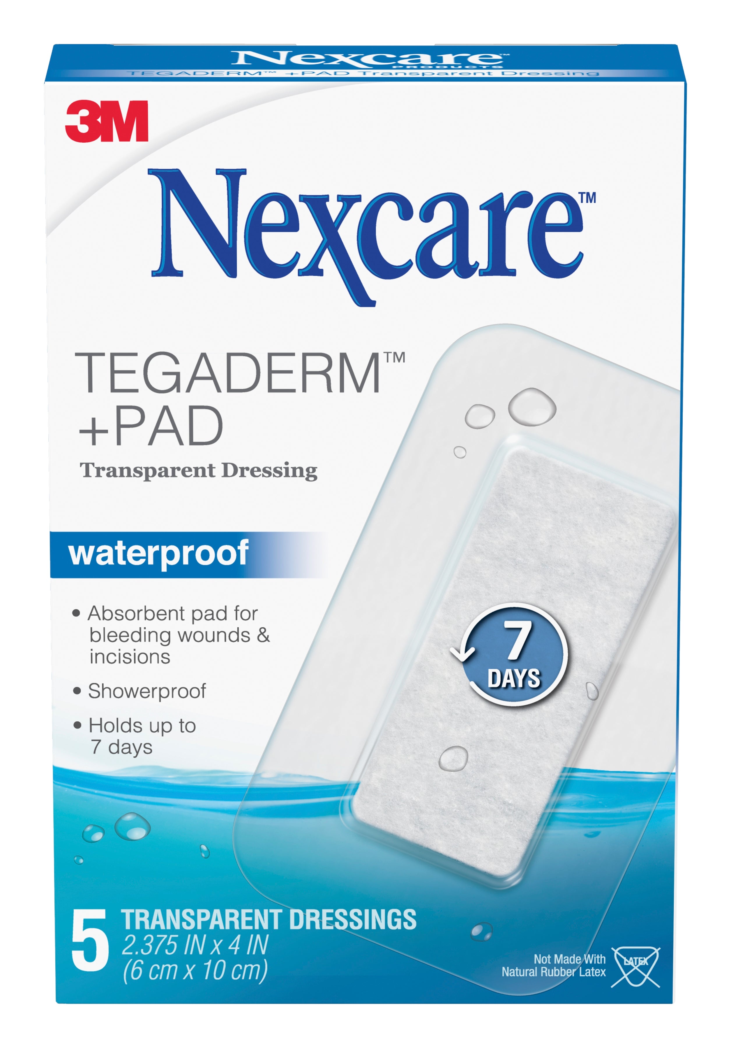 Transparent Film Dressing with Pad Nexcare Tegaderm+ Pad 2-3/8 X 4 Inch 1 Tab Delivery Rectangle Sterile, Packaging Type- Box