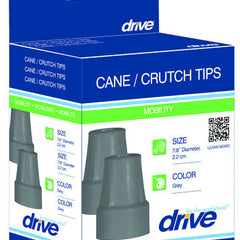 Crutch Tips Retail (pr) Grey Fits Cane/crutch(7/8 Diam)h/d   All Care Store