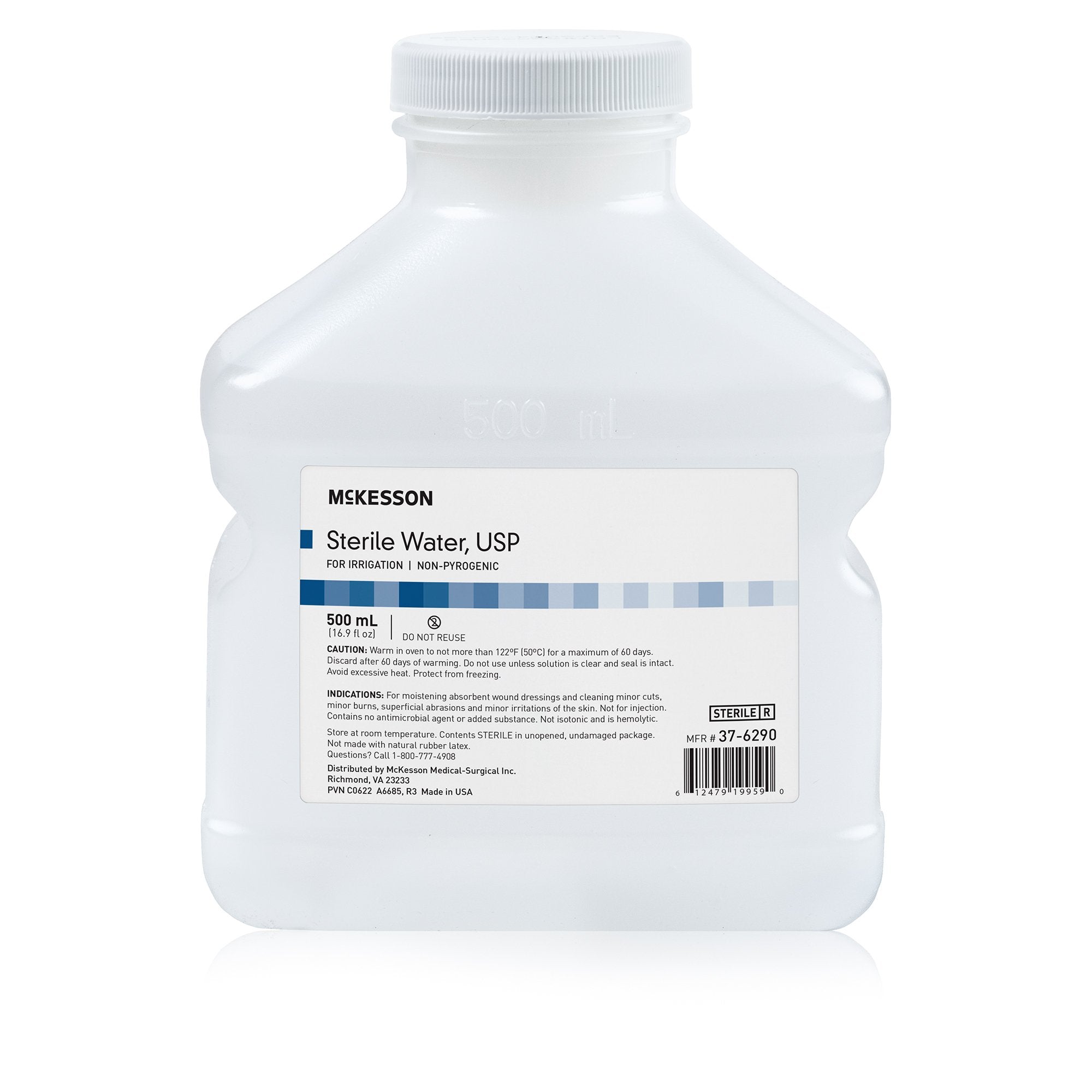 Irrigation Solution - OTC McKesson Sterile Water for Irrigation Not for Injection Bottle, Screw Top 500 mL