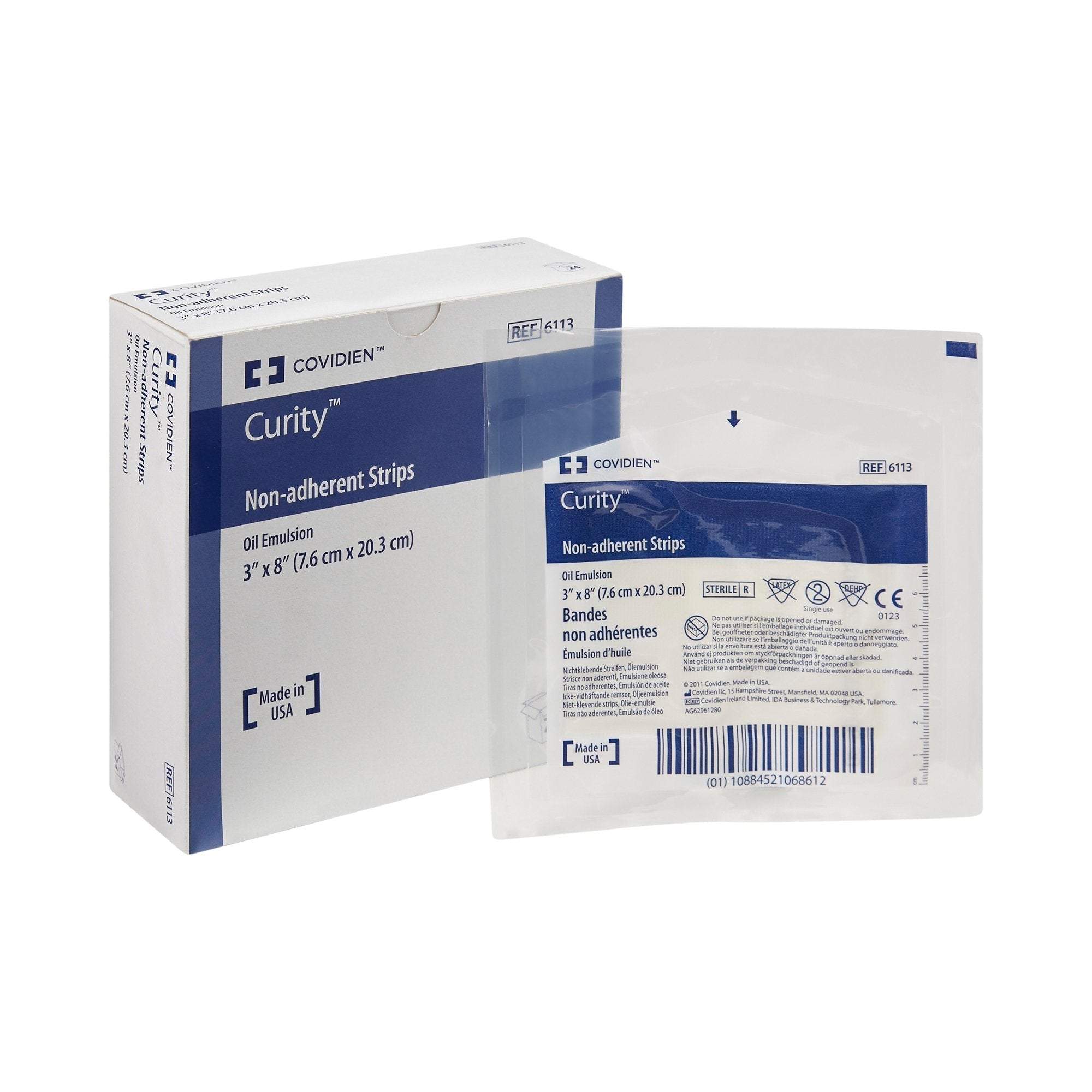 Oil Emulsion Impregnated Dressing Curity Rectangle 3 X 8 Inch Sterile