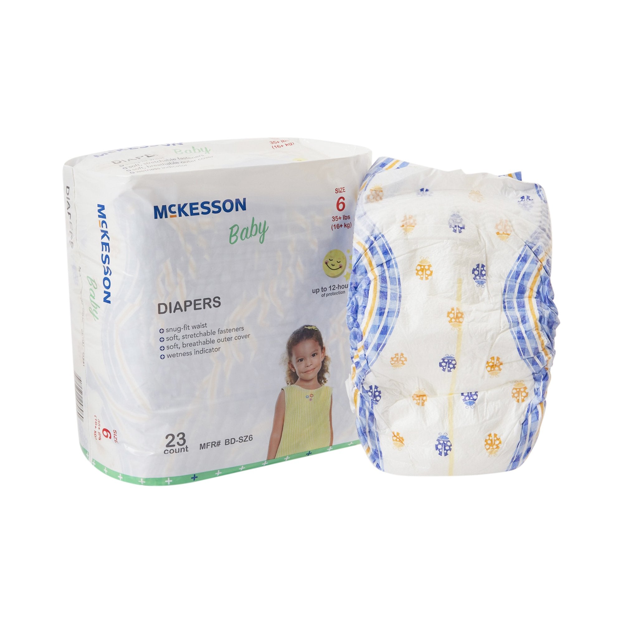 Unisex Baby Diaper McKesson Size 6 Disposable Heavy Absorbency, Packaging Type- Case