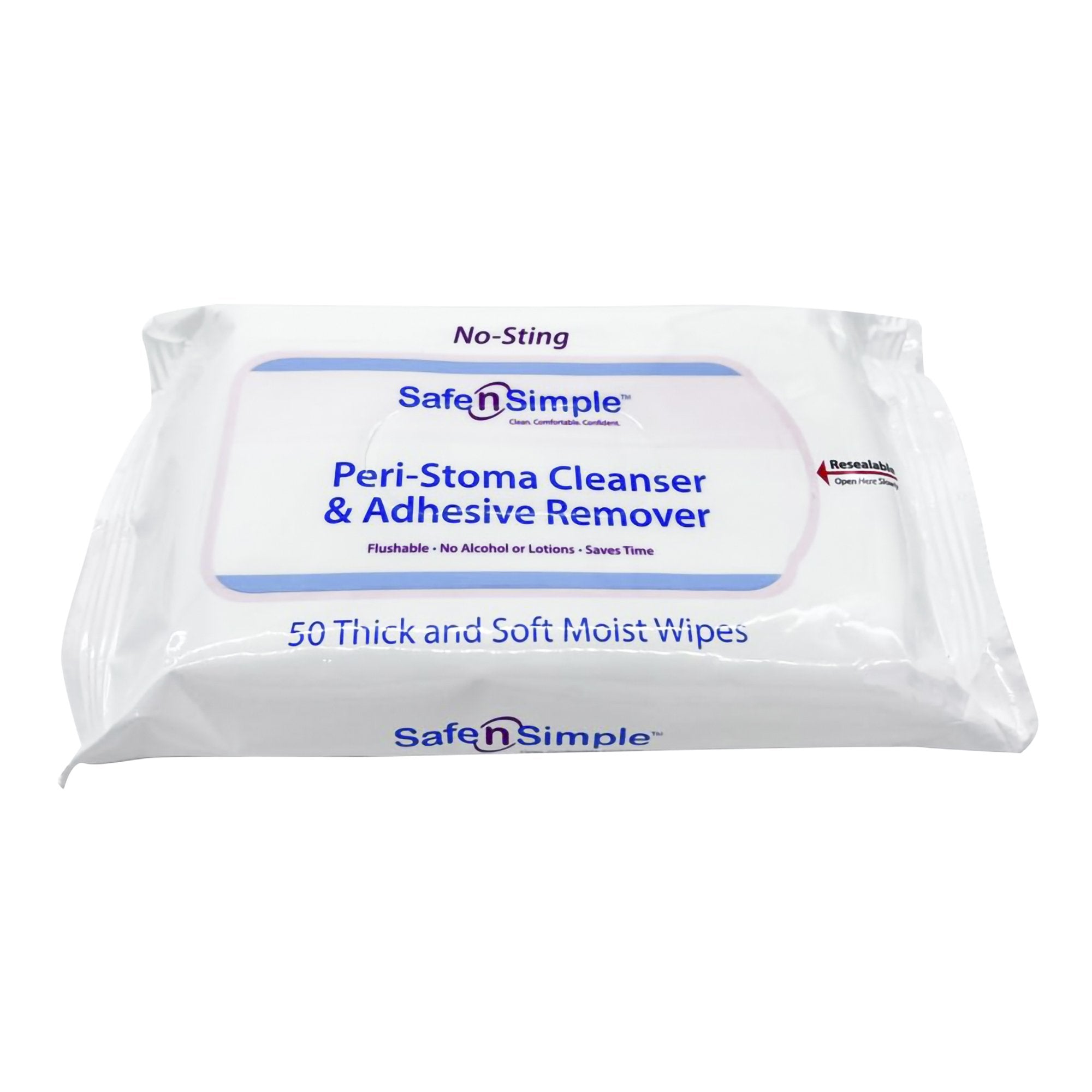 Adhesive Remover Safe n Simple Wipe 50 per Pack, Packaging Type- Case