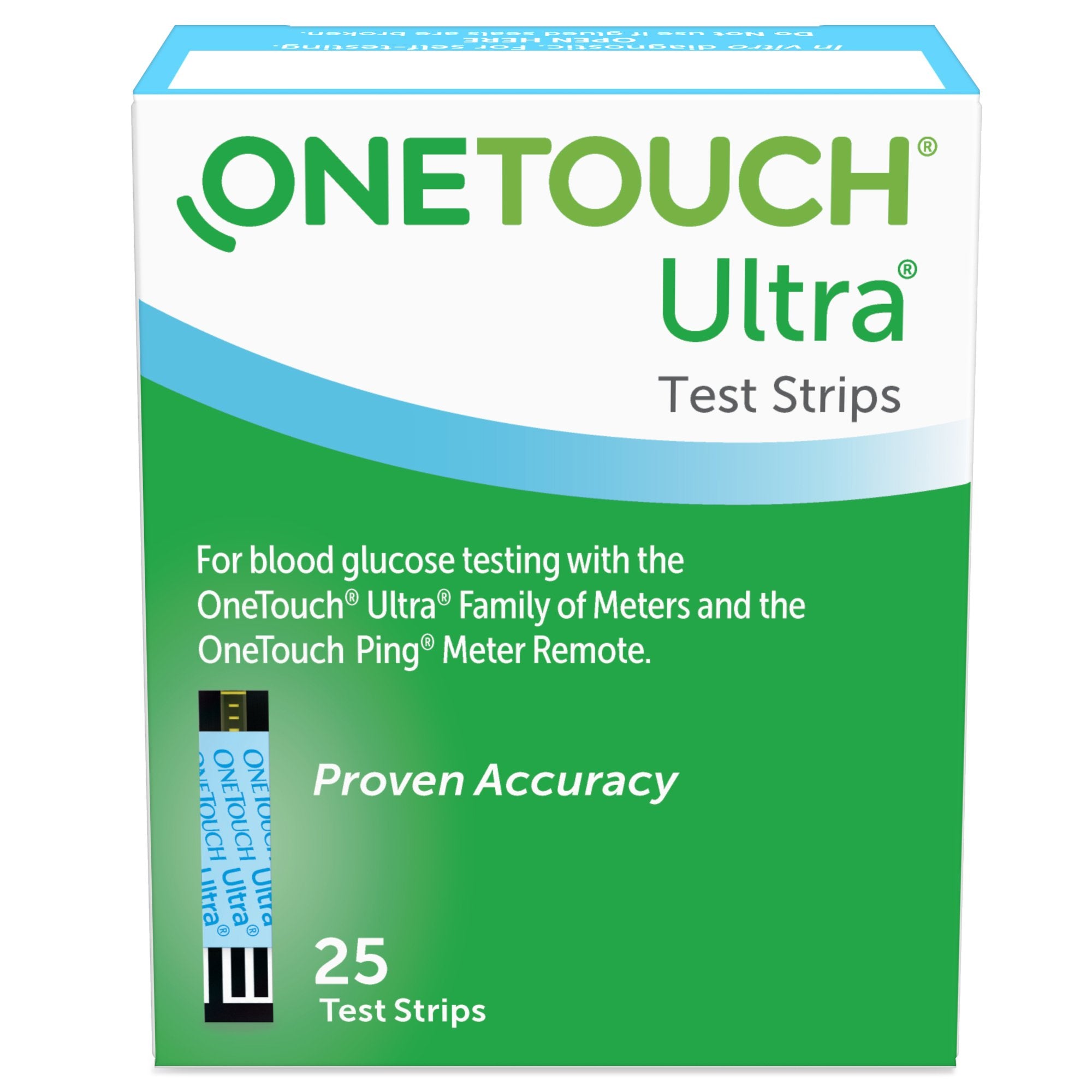 Blood Glucose Test Strips OneTouch Ultra 2 25 Strips per Pack, Packaging Type- Case