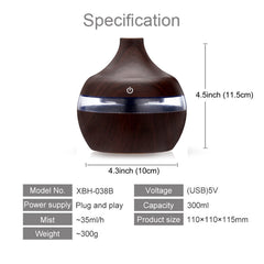 Summer Deals! Essential Oil Diffuser, 300Ml Small Cool Mist Humidifiers, Portable Mini Humidifier   7 Colors LED Light Humidifiers for Bedroom,Home,Travel,Office,Spa,Yoga,Baby Room