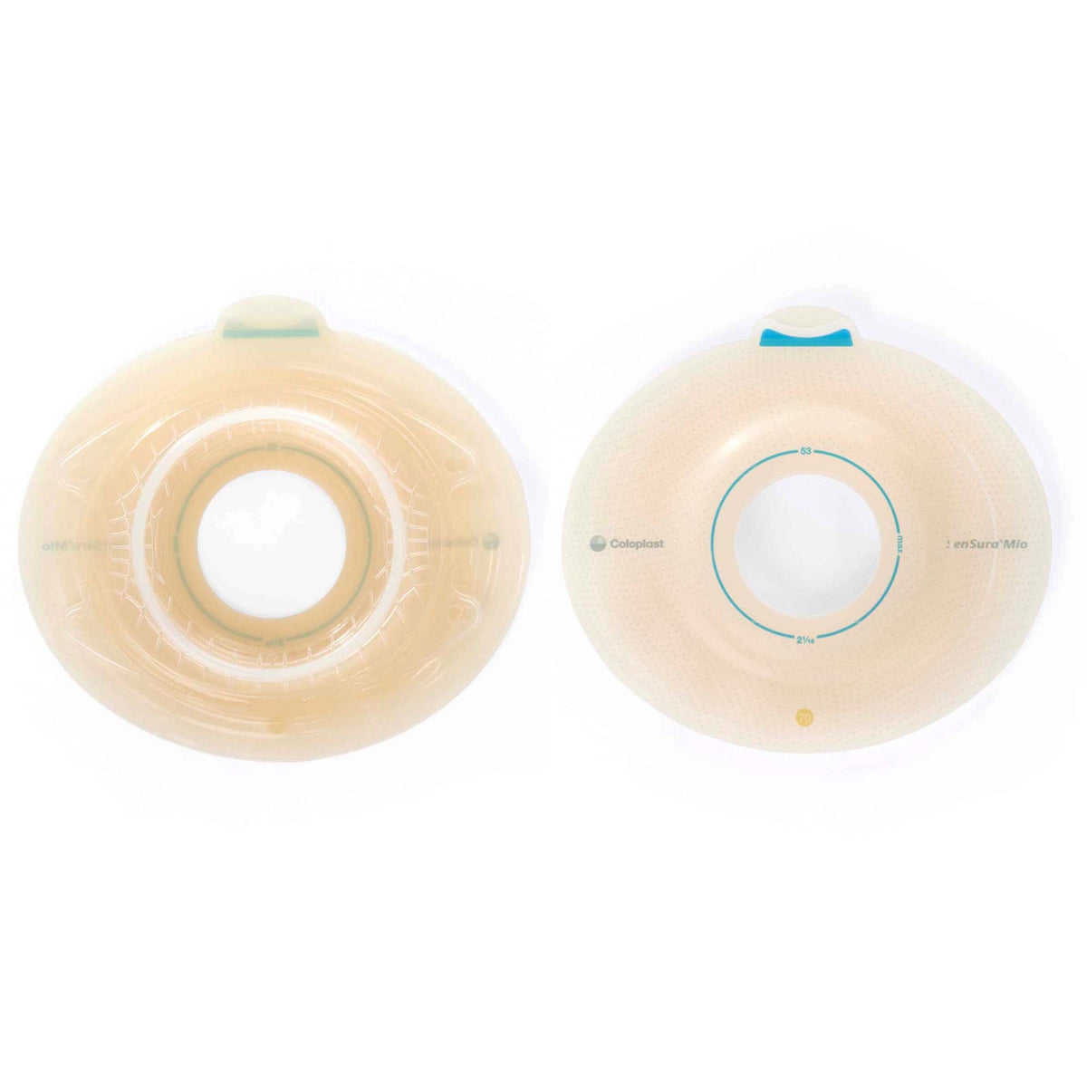 Ostomy Barrier SenSura Mio Click Precut, Standard Wear Elastic Adhesive 70 mm Flange Yellow Code System 1-1/2 Inch Opening | 5/Box Default Title