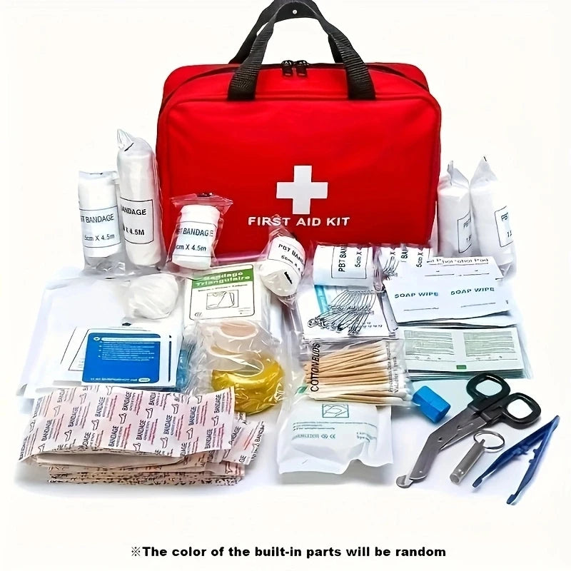 184Pcs First Aid Kit Multi-Purpose Emergency Medical Suppliesportable Medical Bag for Outdoor Hiking Camping and More