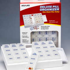 Deluxe Pill Organizer W/28 Com One Week Plus Today