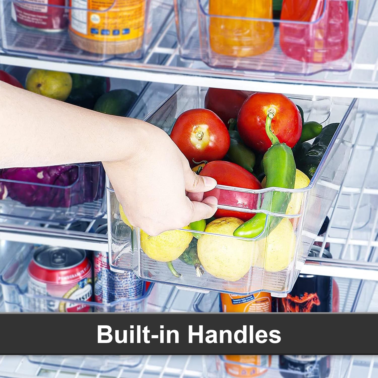 Refrigerator Organizer Bins   Clear Plastic Bins for Fridge, Kitchen Cabinet, Freezer, Pantry Organization and Storage, BPA Free Fridge Organizer, 12.5" Long (Set of 8) (6)