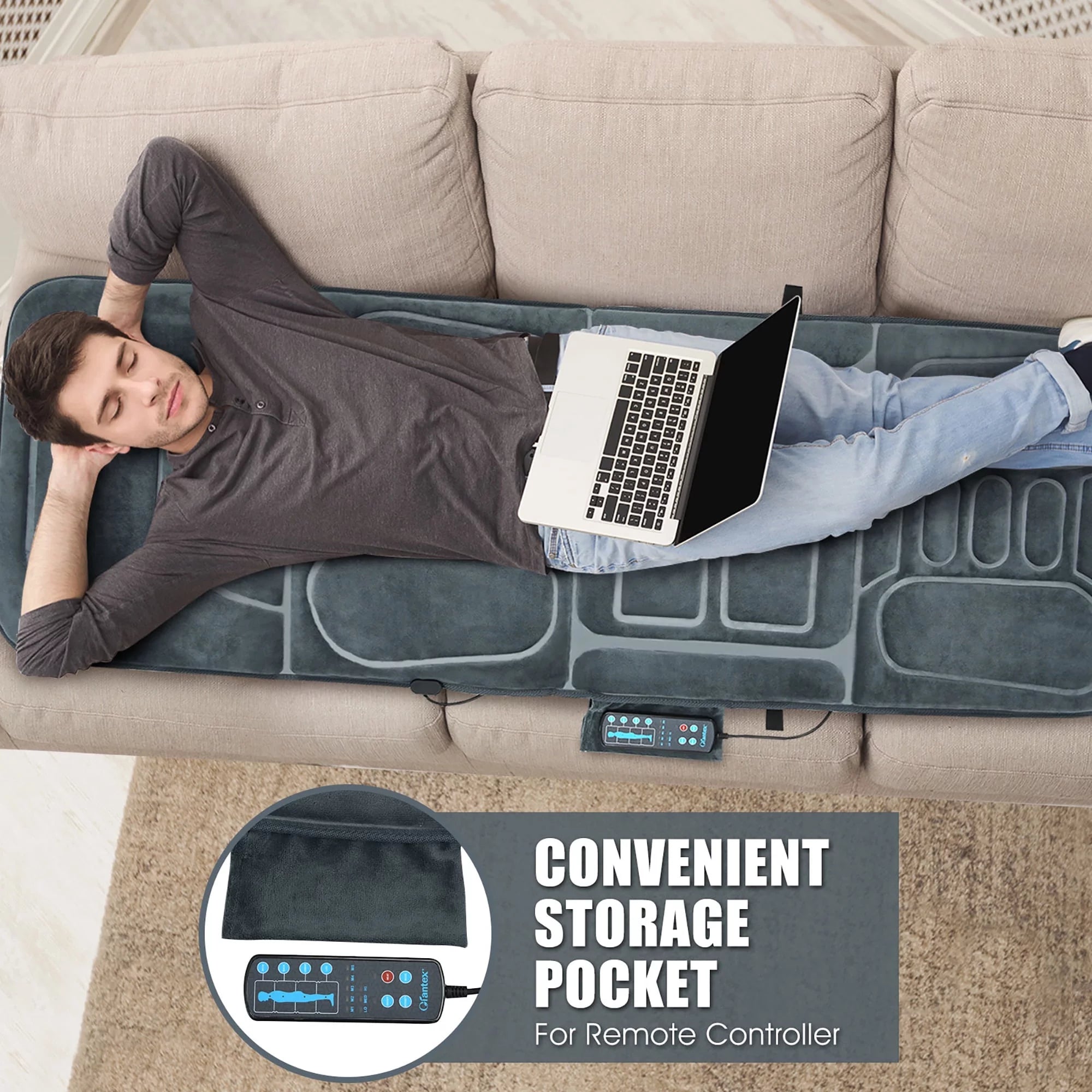 Foldable Massage Mat Full Body Massager with Heat & 10 Vibration Motors