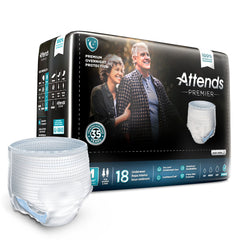 Attends Premier Absorbent Underwear – Medium, Heavy Overnight Absorbency Bag / Medium