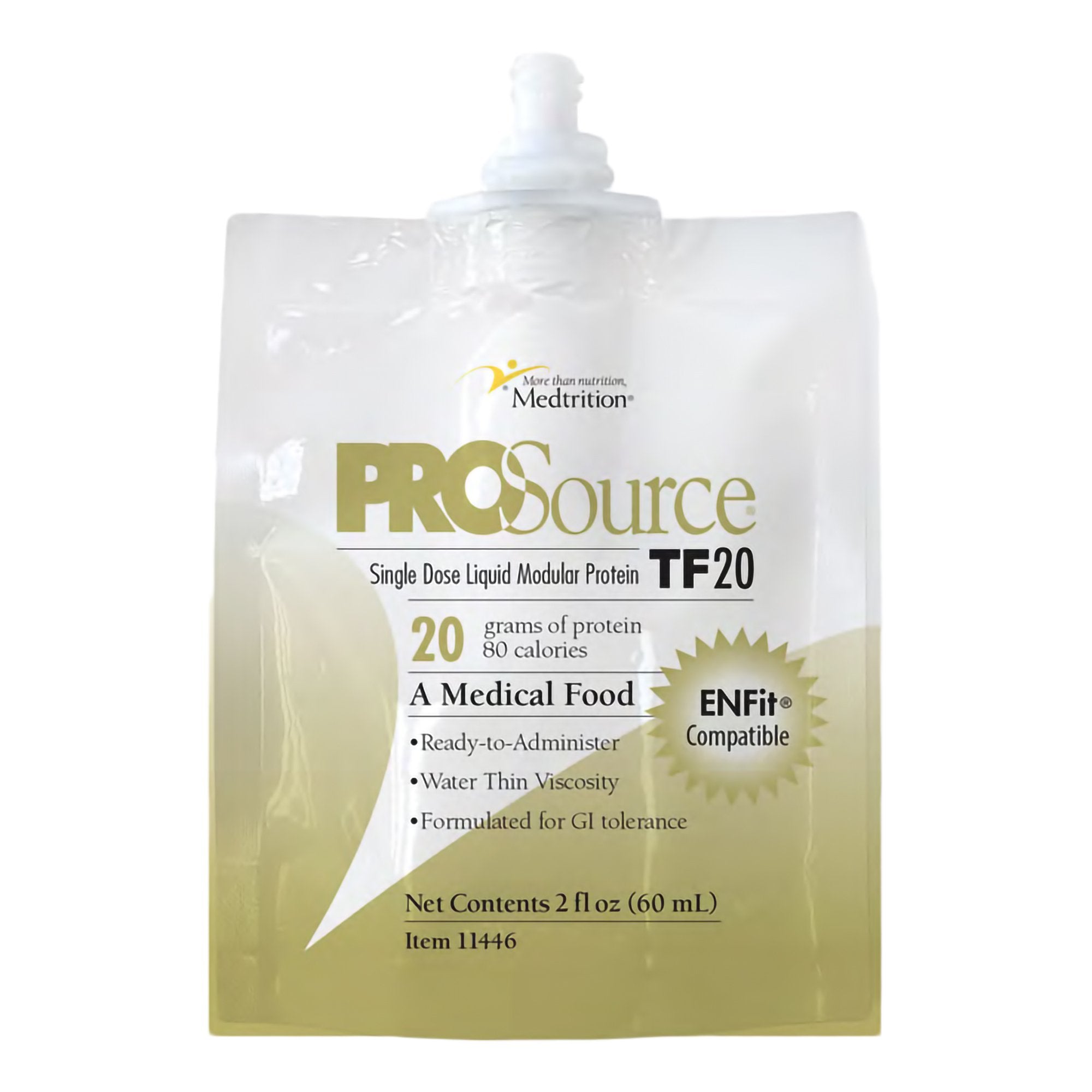 Tube Feeding Formula ProSource TF20 Unflavored Liquid 60 mL Pouch, Packaging Type- Case