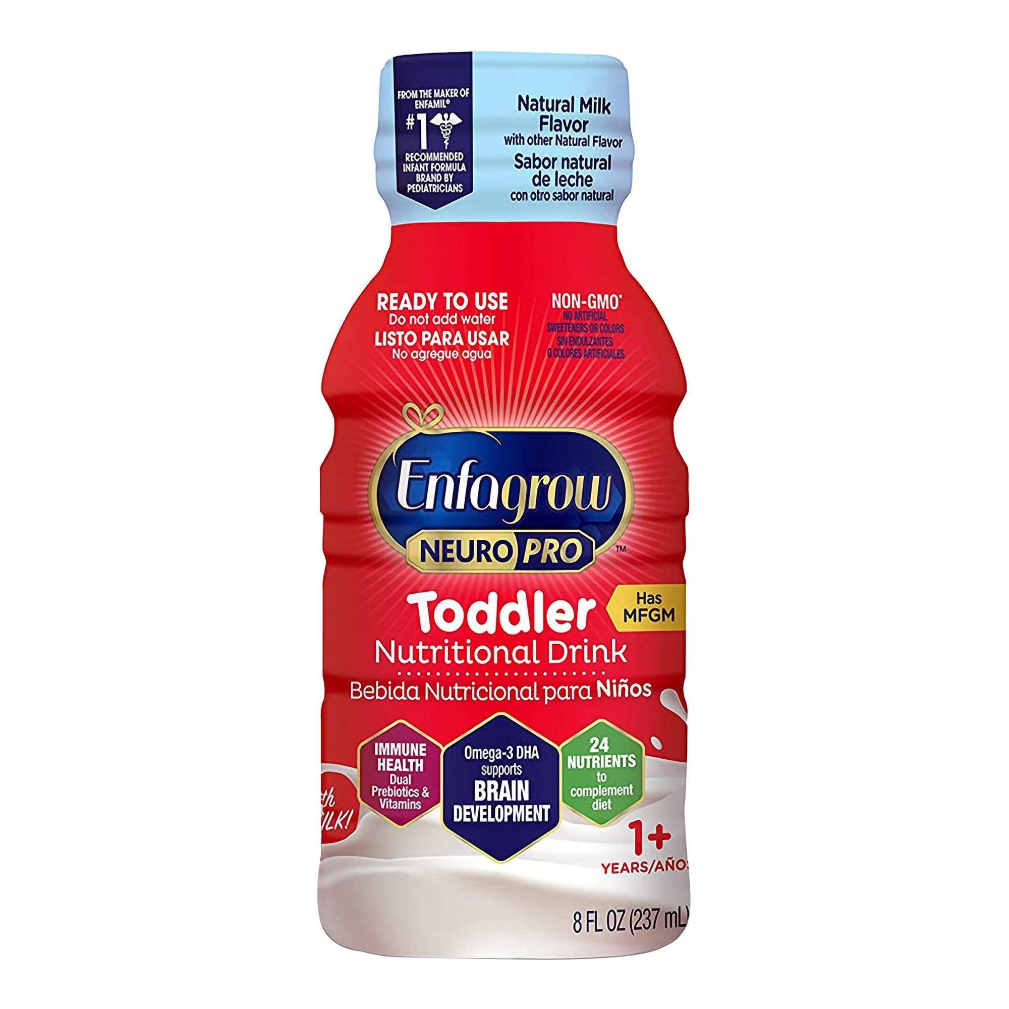 Pediatric Oral Supplement Enfagrow NeuroPro Toddler Natural Milk Flavor 8 oz. Bottle Liquid Milk-Based