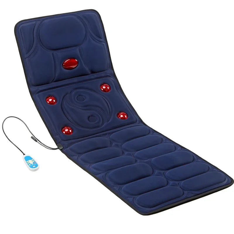 Vibration Heating Massage Cushion Cervical Neck Massage Acupressure Cushion Far Infrared Mattress Massage Mat 110-240V